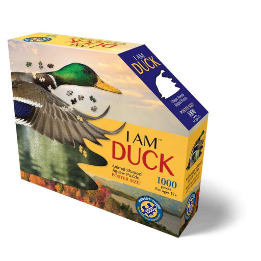 Jigsaw puzzle box featuring a duck design on a white background