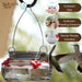 Hummingbird feeder with a hummingbird feeding on nectar, featuring Nature's Way brand.