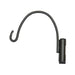 Black metal hook on a white background
