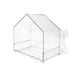 Clear wall-mounted shelf with a hook on a white background