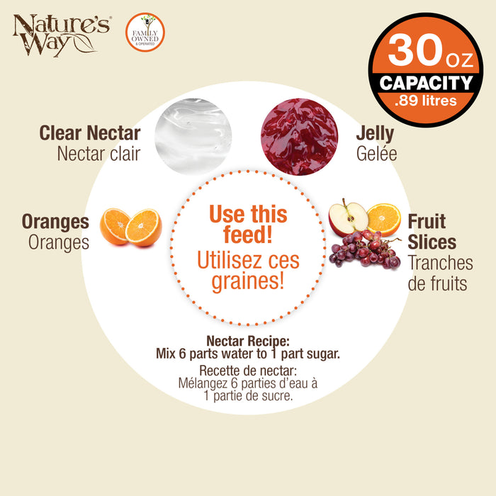 Nature's Way product label with ingredients and capacity information on a beige background