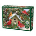 Cobble Hill puzzle box with birds and a birdhouse on a snowy branch