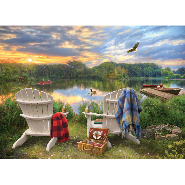 Lake with eagle and swan puzzle