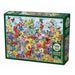 Cobble Hill 1000-piece puzzle box with colorful floral and butterfly design on a white background