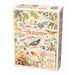 Jigsaw puzzle box with autumn-themed design featuring birds and leaves.