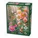 Cobble Hill puzzle box with pink flowers and a hummingbird on a white background
