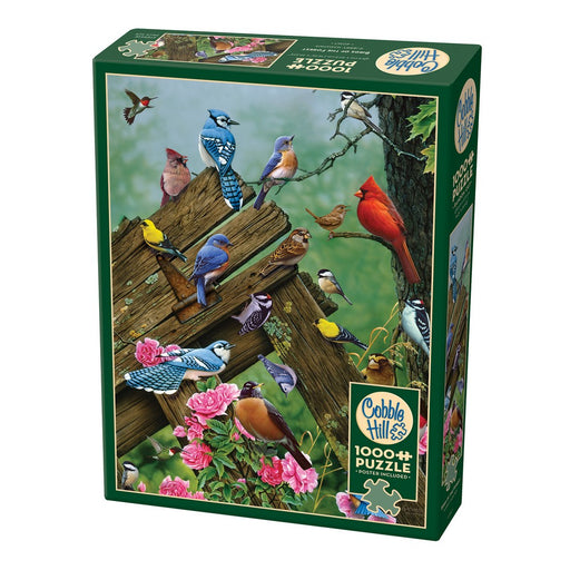 Cobble Hill puzzle box with bird design on a white background