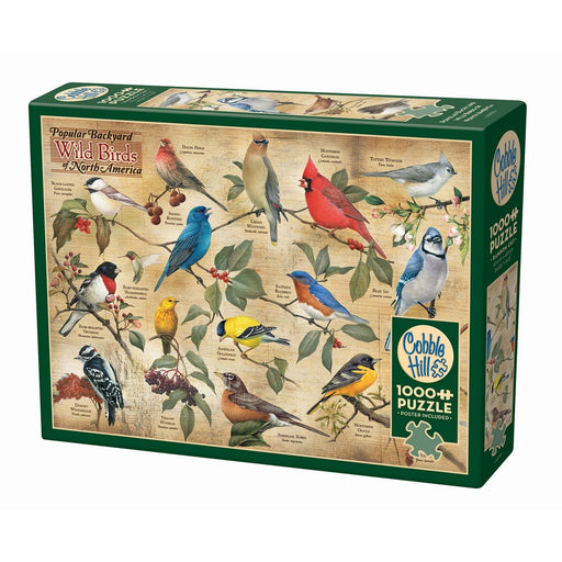 Cobble Hill puzzle box featuring illustrations of various birds on a branch