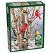 Jigsaw puzzle box with birds on a tree design