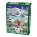 Cobble Hill puzzle box with a winter scene design on a white background