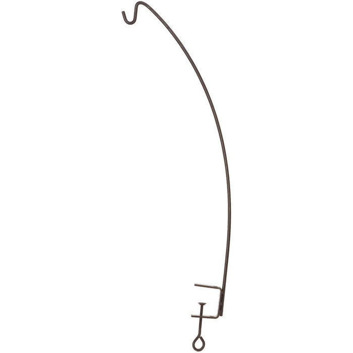 Curved metal hook on a white background