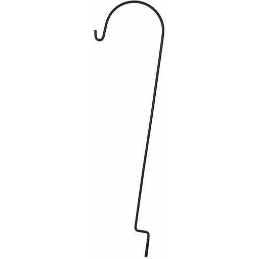 Black metal shepherd's hook on a white background