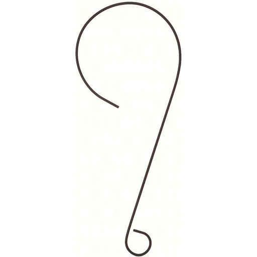 Black metal hook on a white background