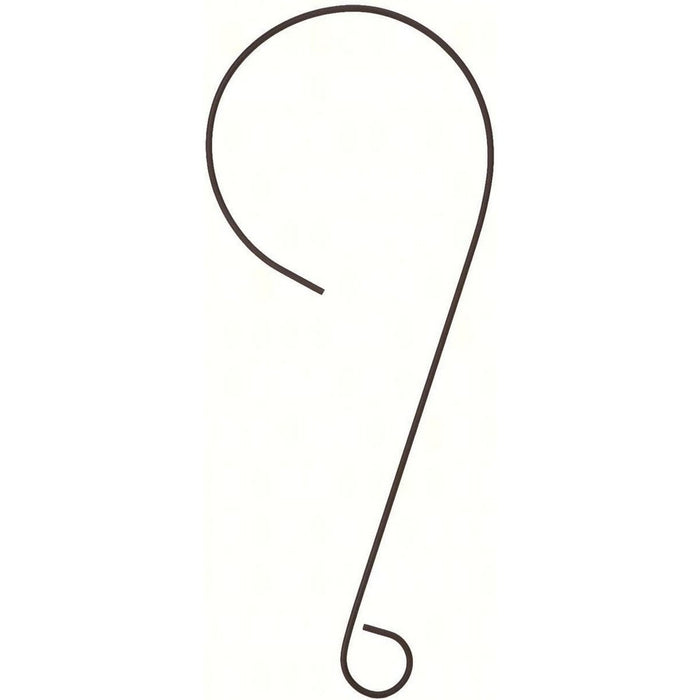 Black metal hook on a white background