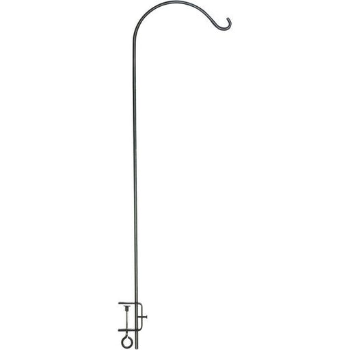 Black metal shepherd's hook on a white background