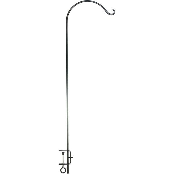 Black metal shepherd's hook on a white background