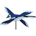 Decorative windmill shaped like a blue jay bird on a white background