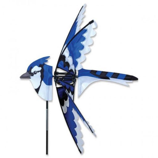 Blue and white windmill on a white background