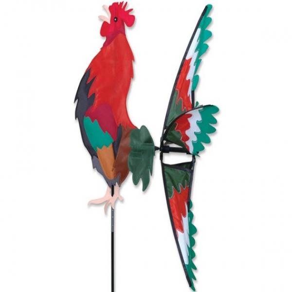 Colorful rooster windmill on a white background