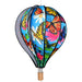 Decorative hot air balloon with colorful butterfly and flower design on a white background