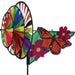 Colorful wind spinner with butterfly and flowers on a white background