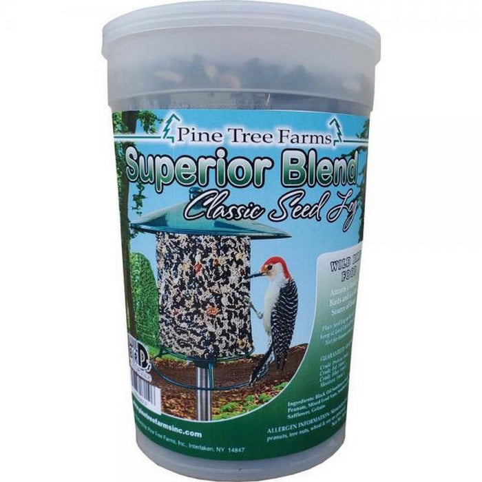 Pine Tree Farms Superior Blend Classic Seed Log packaging on a white background