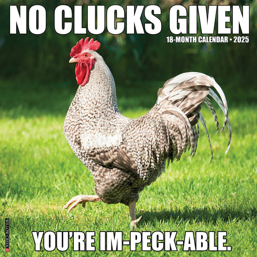 2025 No Clucks Given Wall Calendar 12 IN