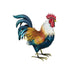 Colorful rooster figurine on a white background