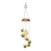 Solar wind chime with bee design on a white background