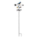 Decorative garden weathervane with a bird design on a white background