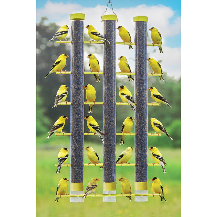 Yellow Finches Favorite 3 Tube Feeder