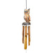 Owl-shaped wind chime with bamboo design on a white background