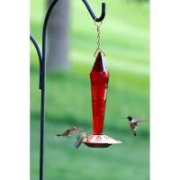 Faceted Ruby Glass Hummingbird Feeder 6.0 OZ