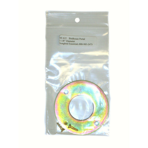 Round, colorful object in a clear plastic package on a white background