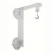Clear plastic wall mount with a hook on a white background