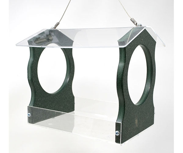 Small Green Fly-Thru Hopper Bird Feeder
