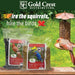 Gold Crest Distributing bird seed packages and feeder with a cardinal on a green background