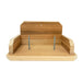 Wooden bird perch with two nails on a white background