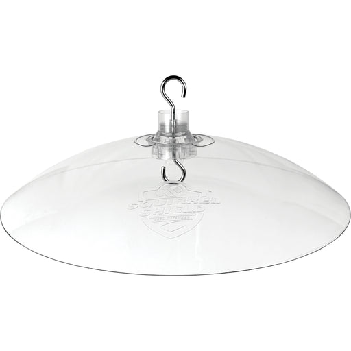 Clear plastic hanging lamp with a hook on a white background