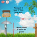 Bird feeder with installation instructions against a blue sky and green grass background