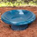 Azure Blue Fiber Birdbath Bowl With Small Base in Backyard