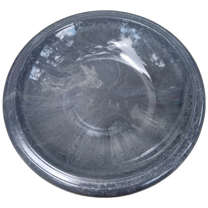 Cool Grey Fiber Clay Birdbath Bowl with Gloss Finish 19 IN