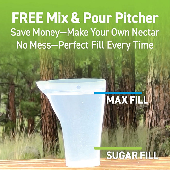 Free mix and pour pitcher with text on a green background