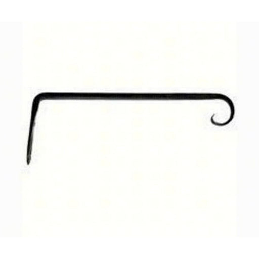 Black metal hook on a white background