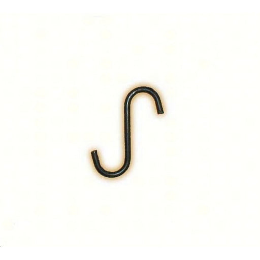 Black metal hook on a white background