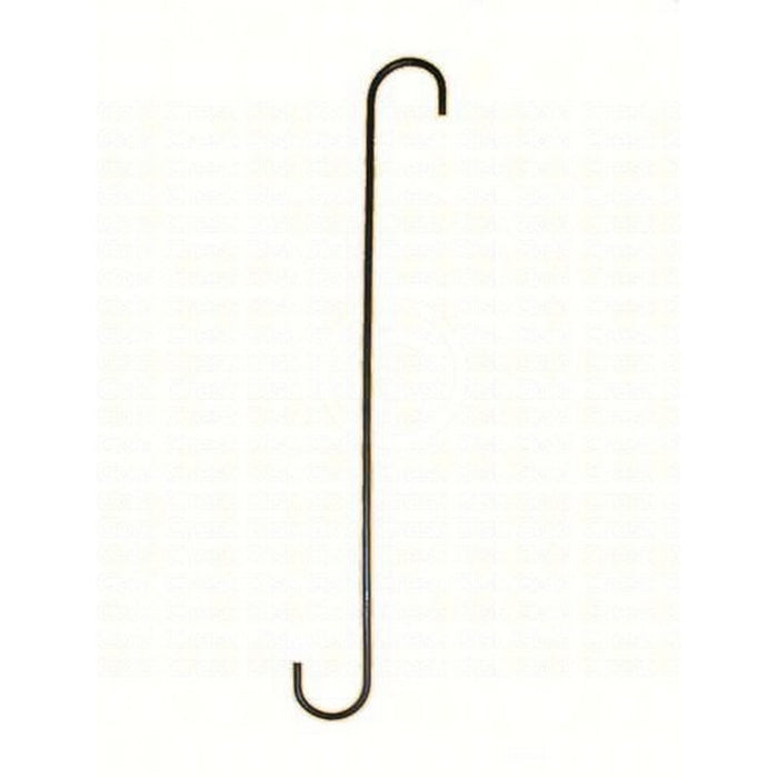 Black metal hook on a white background