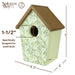 Birdhouse with dimensions and 'Nature's Way' branding on a white background