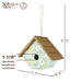 Birdhouse with dimensions and 'Nature's Way' branding on a white background