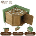 Wooden birdhouse with floral design on a white background, featuring 'Nature's Way' branding.