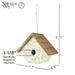 Birdhouse with dimensions labeled on a white background
